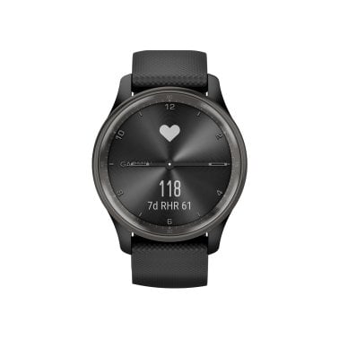 Garmin® vívomove® Trend Hybrid Smartwatch with Stainless Steel Bezel and Silicone Band (Black)