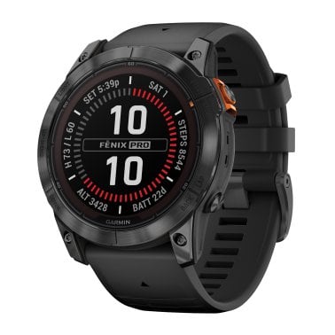 Garmin® fēnix® 7X Pro Solar Edition Smartwatch, Slate Gray Bezel with Black Band