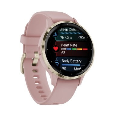 Garmin® Venu® 3S Fitness Smartwatch with Stainless Steel Bezel and Silicone (Dust Rose)