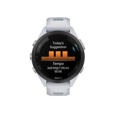 Garmin® Forerunner® 265S Running Smartwatch with Black Bezel (White)