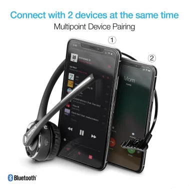 Naztech® N980 Over-the-Head Bluetooth® Headset with Charging Base