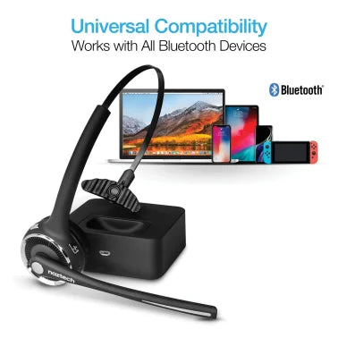 Naztech® N980 Over-the-Head Bluetooth® Headset with Charging Base