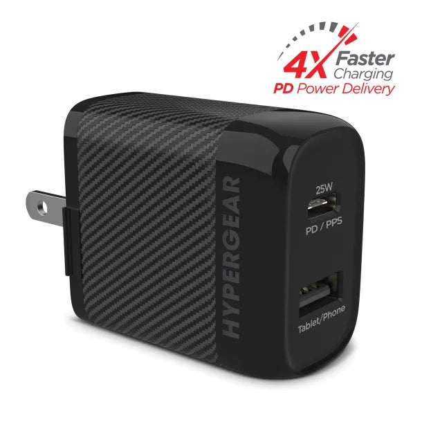 HyperGear® SpeedBoost 25-Watt PD Dual-Output USB Wall Charger