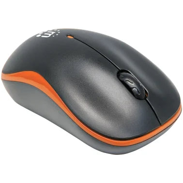 Manhattan® Success Cordless Optical Mouse, 3 Buttons, 2.4 GHz, Black and Orange