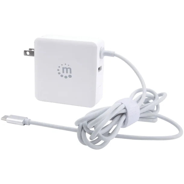 Manhattan® 60-Watt Power Delivery Wall Charger with Built-in USB-C® Cable