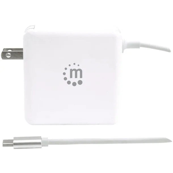 Manhattan® 60-Watt Power Delivery Wall Charger with Built-in USB-C® Cable