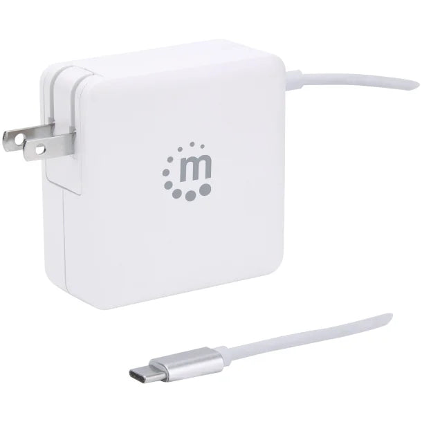 Manhattan® 60-Watt Power Delivery Wall Charger with Built-in USB-C® Cable