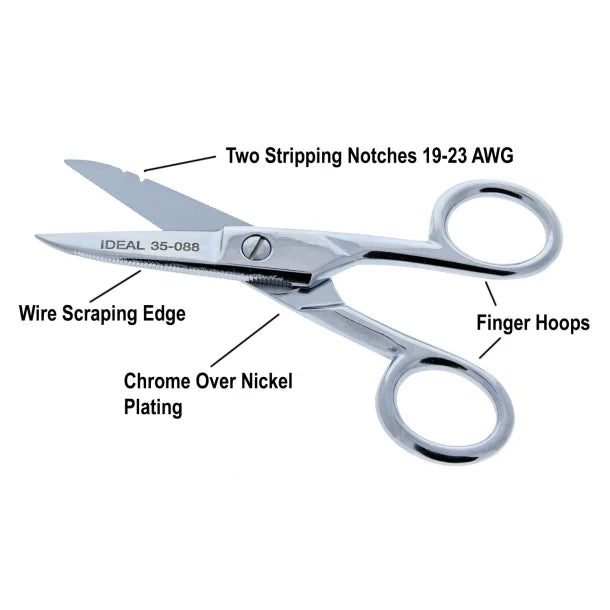 IDEAL® Electrician's Scissors with Stripping Notch