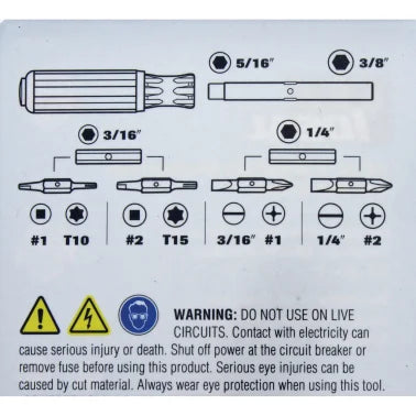 IDEAL® 12-in-1 Multi-Bit Screwdriver and Nut Driver