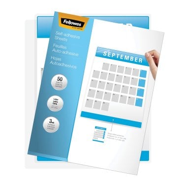 Fellowes® 9-In. x 12-In. Self-Adhesive Laminating Sheets, 50 Pack