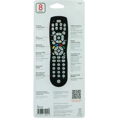 GE® 8-Device Universal Remote, Black