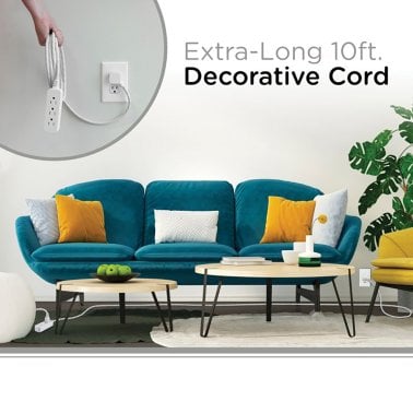 Cordinate® 3-Outlet Grounded Surge Protector (Gray)