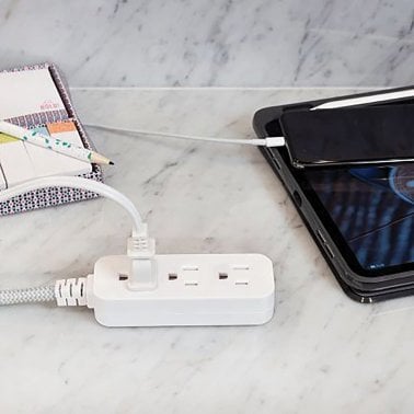 Cordinate® 3-Outlet Grounded Surge Protector (Gray)