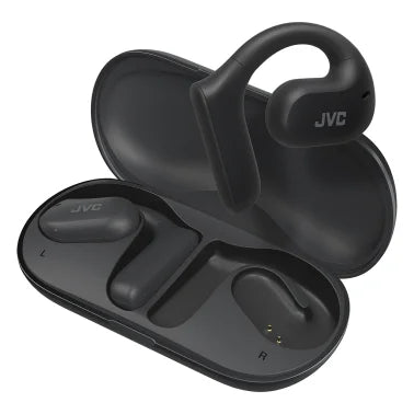 JVC® Nearphones Over-Ear Bluetooth® Earphones with Microphone, True Wireless with Charging Case, Noise Canceling, HA-NP35 (Black)