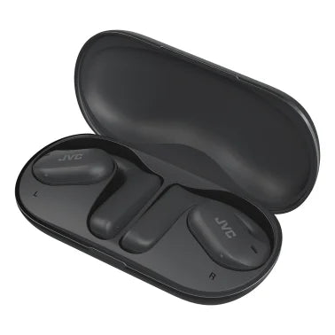 JVC® Nearphones Over-Ear Bluetooth® Earphones with Microphone, True Wireless with Charging Case, Noise Canceling, HA-NP35 (Black)