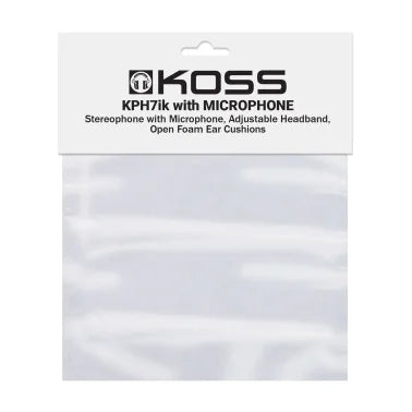 KOSS® KPH7iK On-Ear Headphones with Microphone, In-Line Remote, and Adjustable Headband, Black