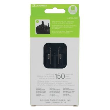 Lenmar Ultra-Compact All-in-One Travel Adapter with USB Port (Black)