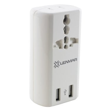 Lenmar Ultra-Compact All-in-One Travel Adapter with USB Port (White)