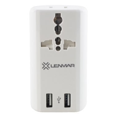 Lenmar Ultra-Compact All-in-One Travel Adapter with USB Port (White)