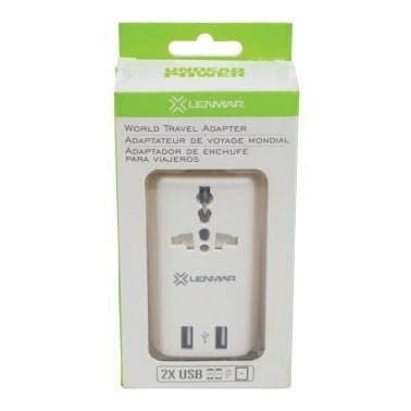 Lenmar Ultra-Compact All-in-One Travel Adapter with USB Port (White)