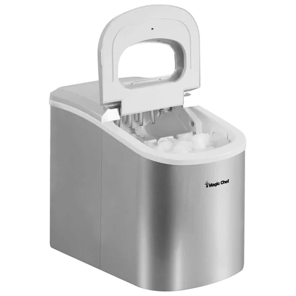 Magic Chef® 27-Pound-Capacity Portable Ice Maker (Silver)