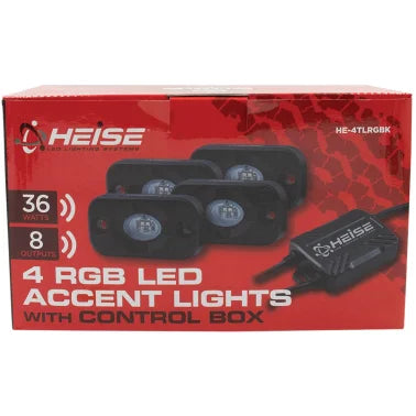 Heise LED Lighting Systems® Marine/Powersports RGB Accent Light Kit (4 Pack)