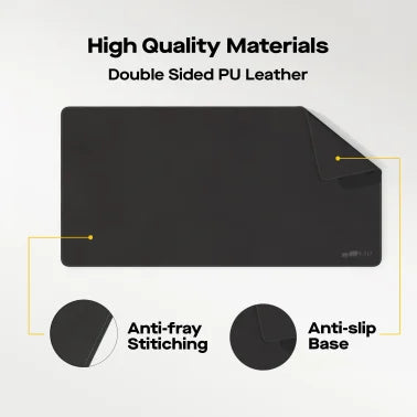 Mobile Pixels 31.5-In. x 15.75-In. PU Leather Desk Mat (Black)