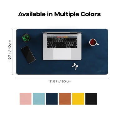 Mobile Pixels 31.5-In. x 15.75-In. PU Leather Desk Mat (Set Sail Blue)