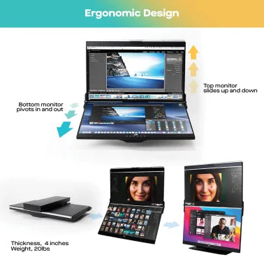 Mobile Pixels Geminos™ 1080p 24-In. Dual-Screen Desktop Monitor