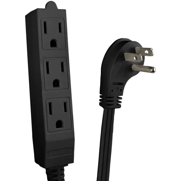 STANLEY® CordMax Grounded Indoor Extension Cord, 3 Outlets (9 Ft.; Black)