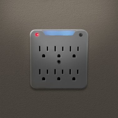 STANLEY® SurgePro 750-Joules Surge Suppression Night-Light Wall Tap, 6 Outlets, 33208