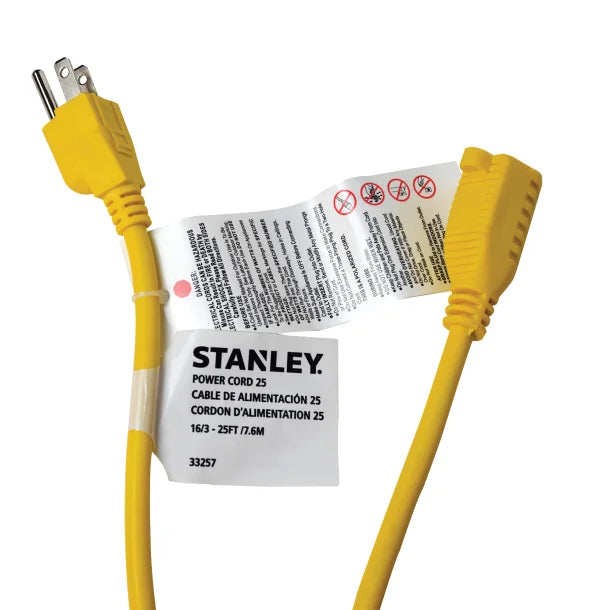 STANLEY® Outdoor Grounded Power Extension Cord, Yellow (25 Ft.)