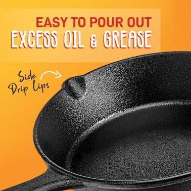 NutriChef 3-Piece Pre-Seasoned Cast Iron Skillet Pans