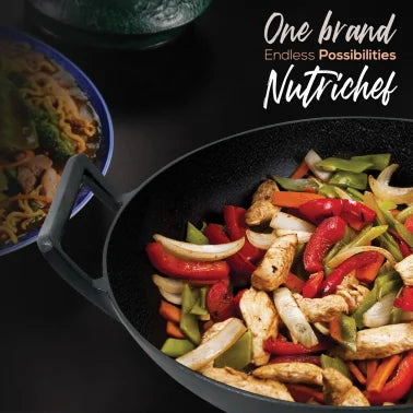 NutriChef Cast Iron Wok