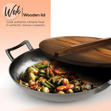 NutriChef Cast Iron Wok