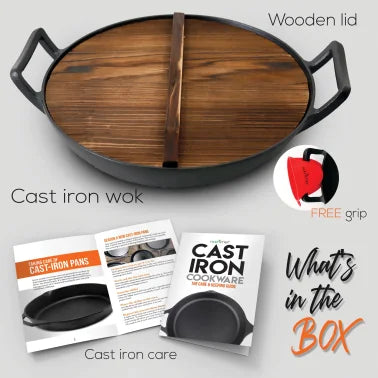 NutriChef Cast Iron Wok