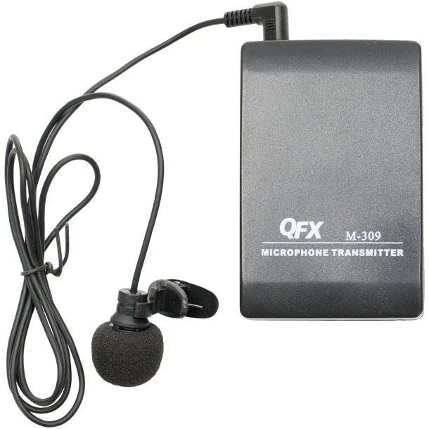 QFX® M-309 Wireless Microphone System with Headset and Lapel Microphones and Body Pack Transmitter
