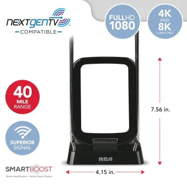 RCA Indoor Amplified FM and HDTV Antenna