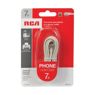 RCA Rounded Phone Line Cord (7 Ft.; Ivory)