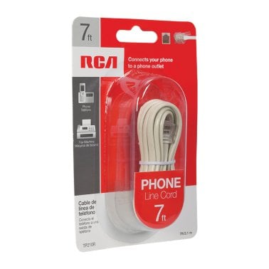 RCA Rounded Phone Line Cord (7 Ft.; Ivory)