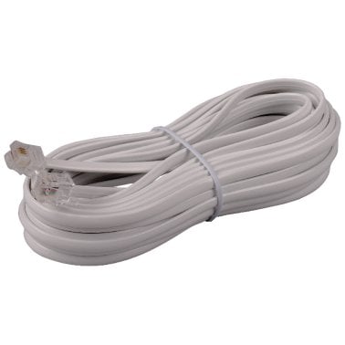 RCA Ultra-Thin Phone Line Cord, 25 Ft., White