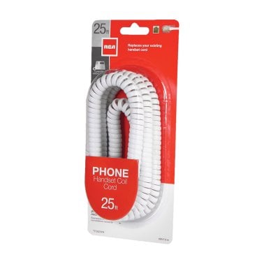 RCA Standard Handset Coil Cord (25 Ft.; White)