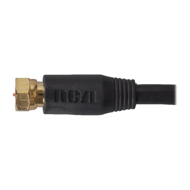 RCA RG6 Coaxial Cable with F-Connectors (100 Ft.; Black)