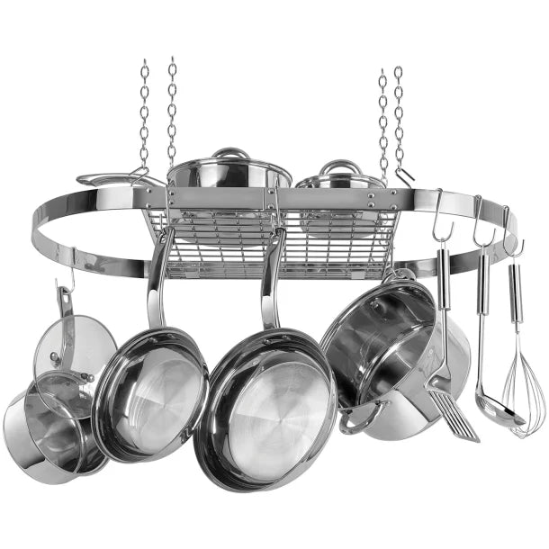 Range Kleen® Oval Hanging Pot Rack (Stainless Steel)