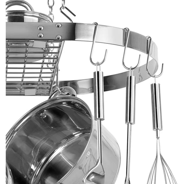 Range Kleen® Oval Hanging Pot Rack (Stainless Steel)