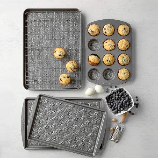 Taste of Home® 2-Piece Non-Stick Metal Baking Sheet Set, 15 In. x 10 In. and 17 In. x 11 In., Ash Gray