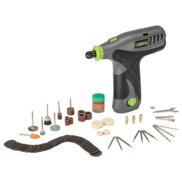 Genesis™ 8-Volt Li-Ion Rotary Tool with 65-Piece Accessory Set