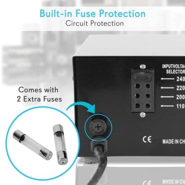 Pyle® Step Up and Step Down 500-Watt Voltage Converter Transformer with USB Charging Port