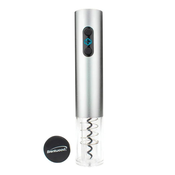 Brentwood® Electric Wine Bottle Opener with Foil Cutter, Vacuum Stopper, and Aerator Pourer