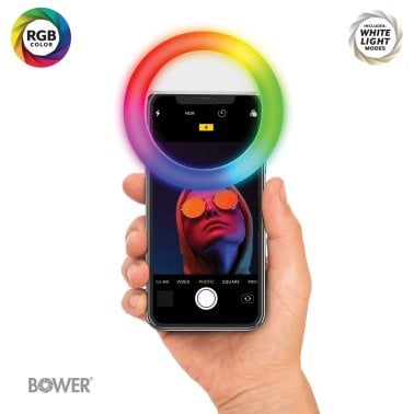 Bower® RGB Clip-On Selfie LED Ring Light for Smartphones